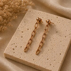 Bronze chain earrings