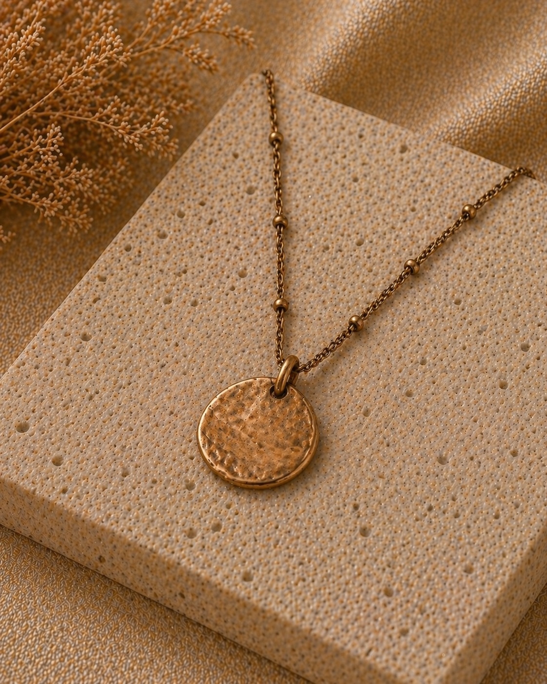 Bronze coin necklace